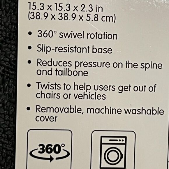 Easy Home Memory Foam Swivel Cushion 360° Rotate Seat Blue Car Chair Relief New - Picture 12 of 12